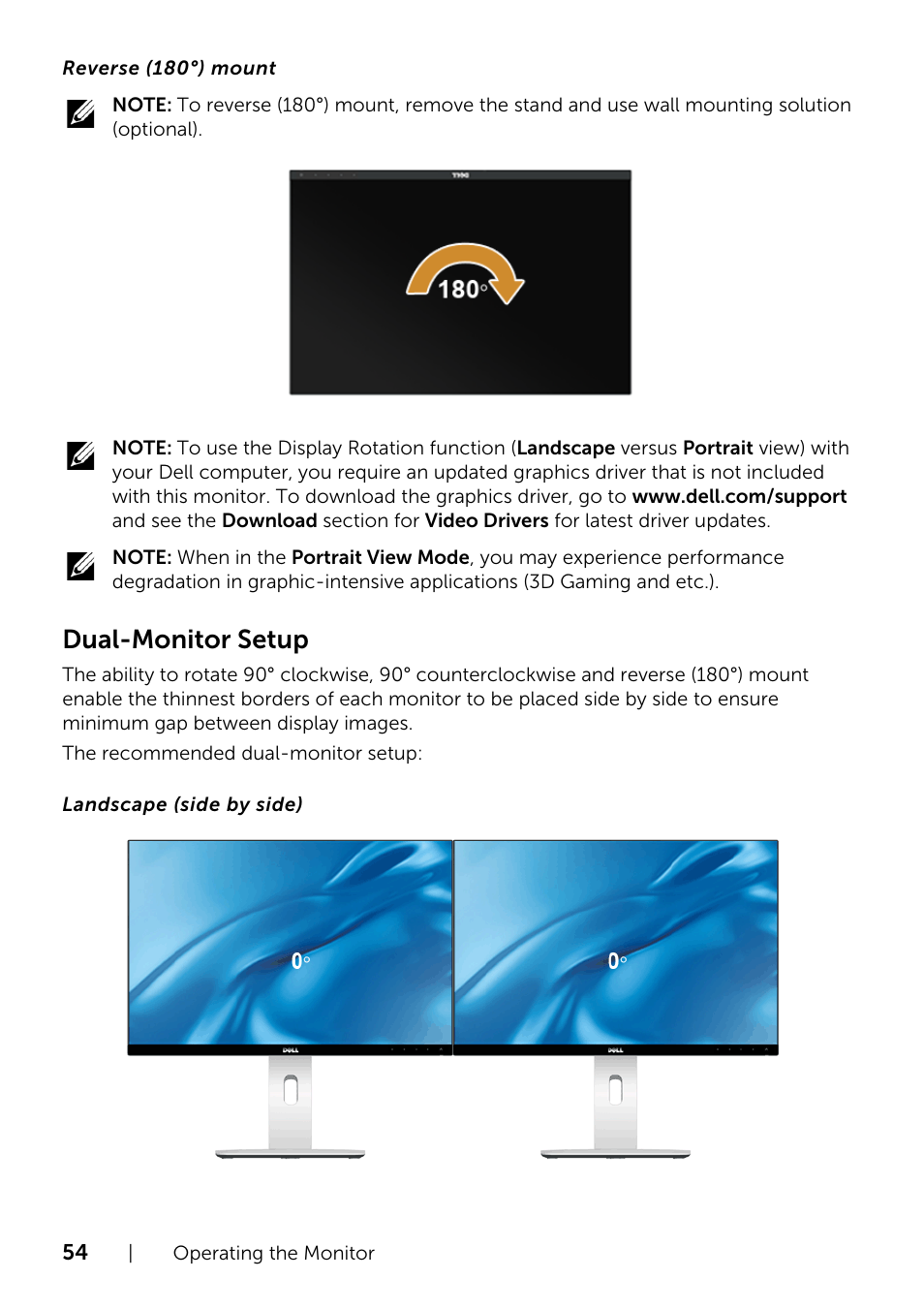 Dual-monitor setup | Dell U2415 Monitor User Manual | Page 54 / 65