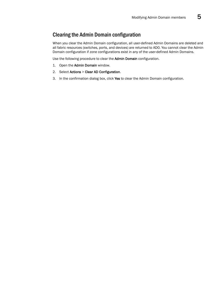 Clearing the admin domain configuration | Dell POWEREDGE M1000E User Manual | Page 109 / 310