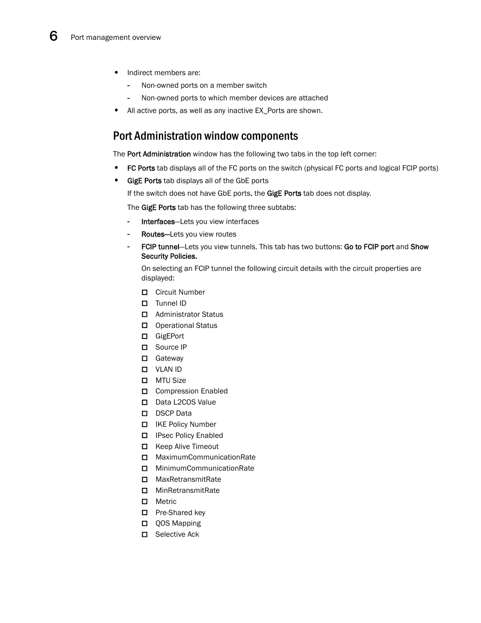 Port administration window components | Dell POWEREDGE M1000E User Manual | Page 112 / 310