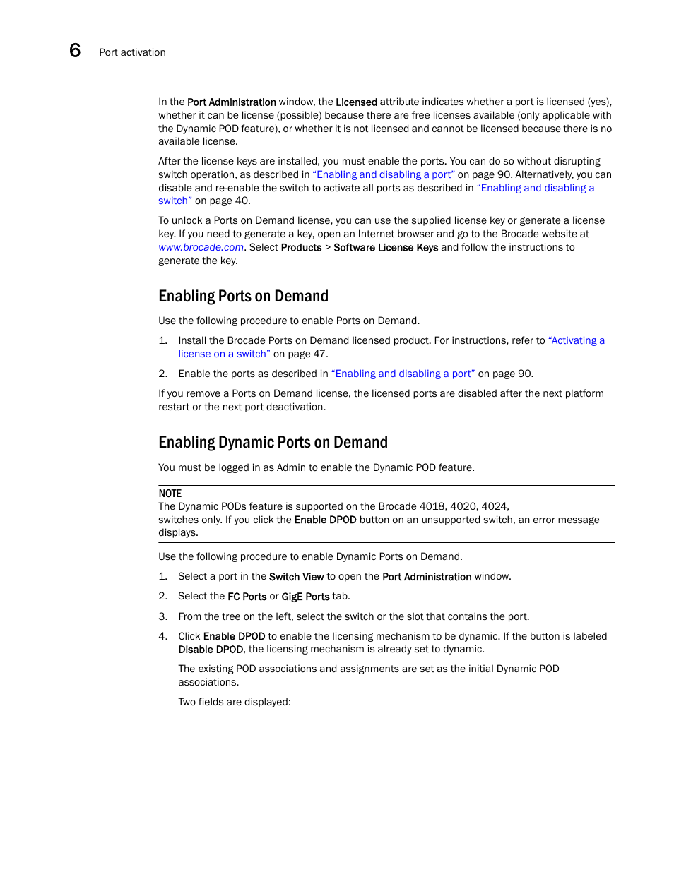 Enabling ports on demand, Enabling dynamic ports on demand | Dell POWEREDGE M1000E User Manual | Page 122 / 310