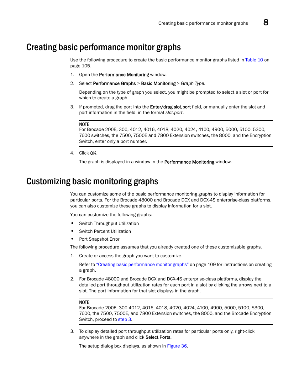 Creating basic performance monitor graphs, Customizing basic monitoring graphs, Customizing | Basic monitoring graphs | Dell POWEREDGE M1000E User Manual | Page 137 / 310