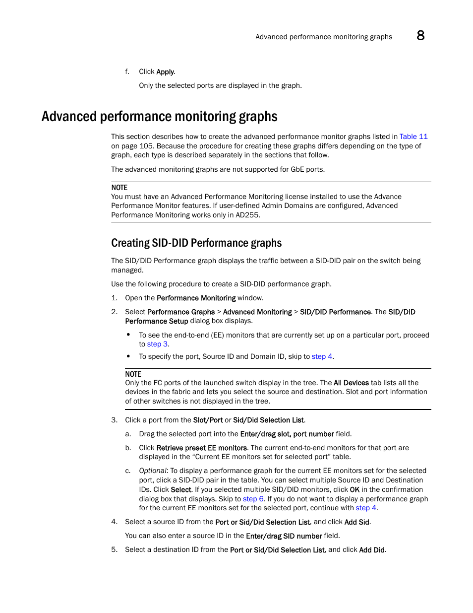 Advanced performance monitoring graphs, Creating sid-did performance graphs | Dell POWEREDGE M1000E User Manual | Page 139 / 310