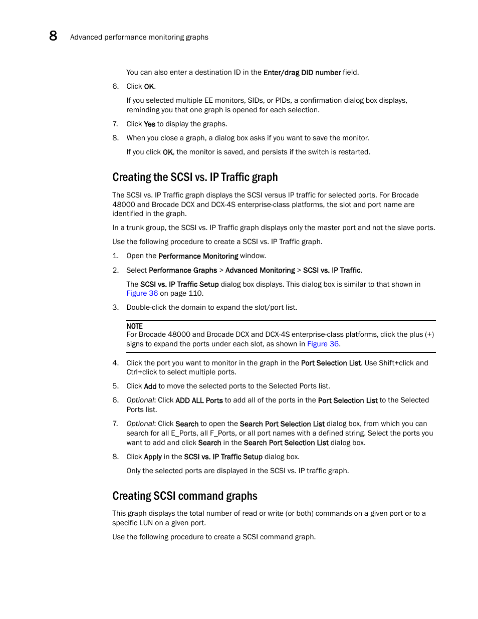 Creating the scsi vs. ip traffic graph, Creating scsi command graphs, Step 6 | Dell POWEREDGE M1000E User Manual | Page 140 / 310