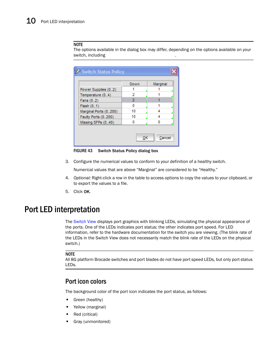 Port led interpretation, Port icon colors, Figure 43 | Dell POWEREDGE M1000E User Manual | Page 174 / 310