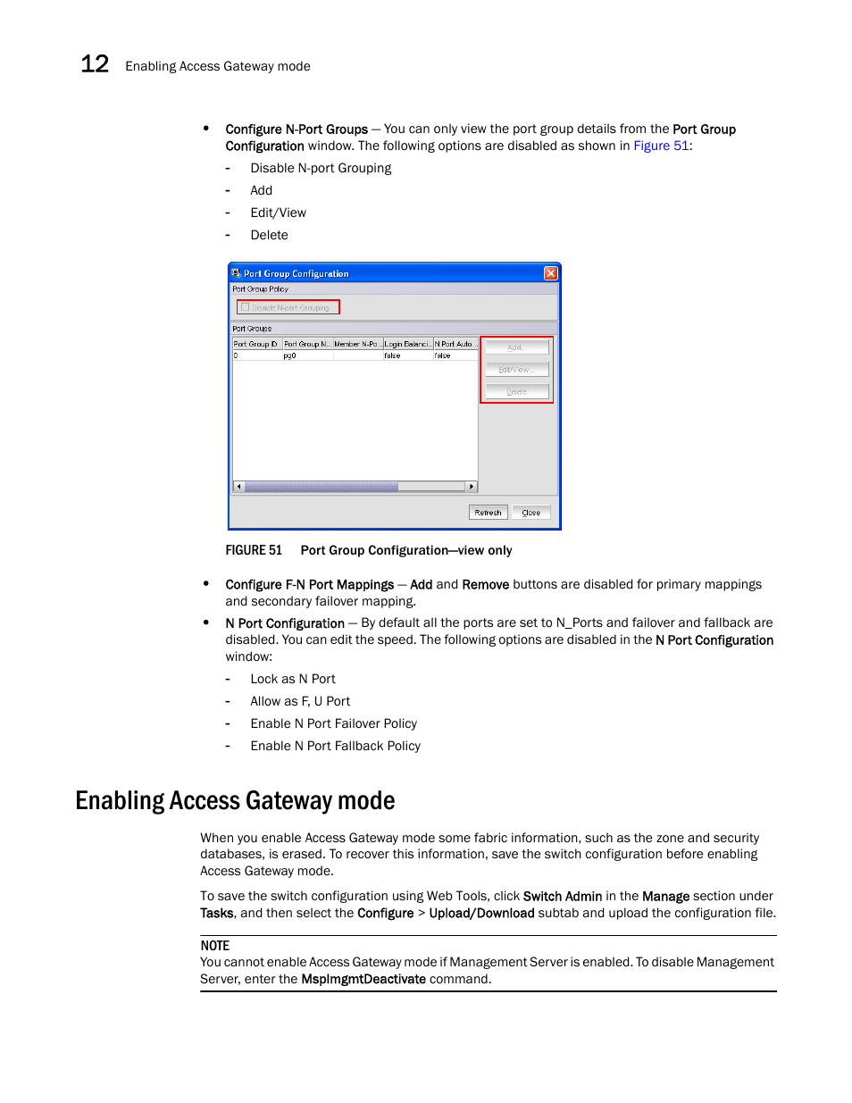 Enabling access gateway mode, Figure 51, Port | Dell POWEREDGE M1000E User Manual | Page 190 / 310