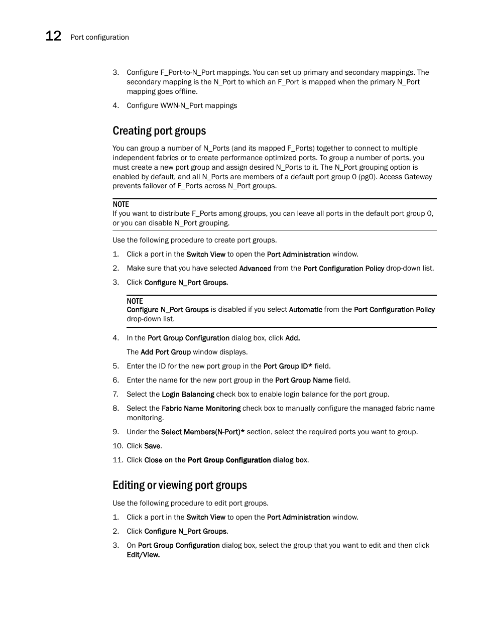Creating port groups, Editing or viewing port groups | Dell POWEREDGE M1000E User Manual | Page 192 / 310