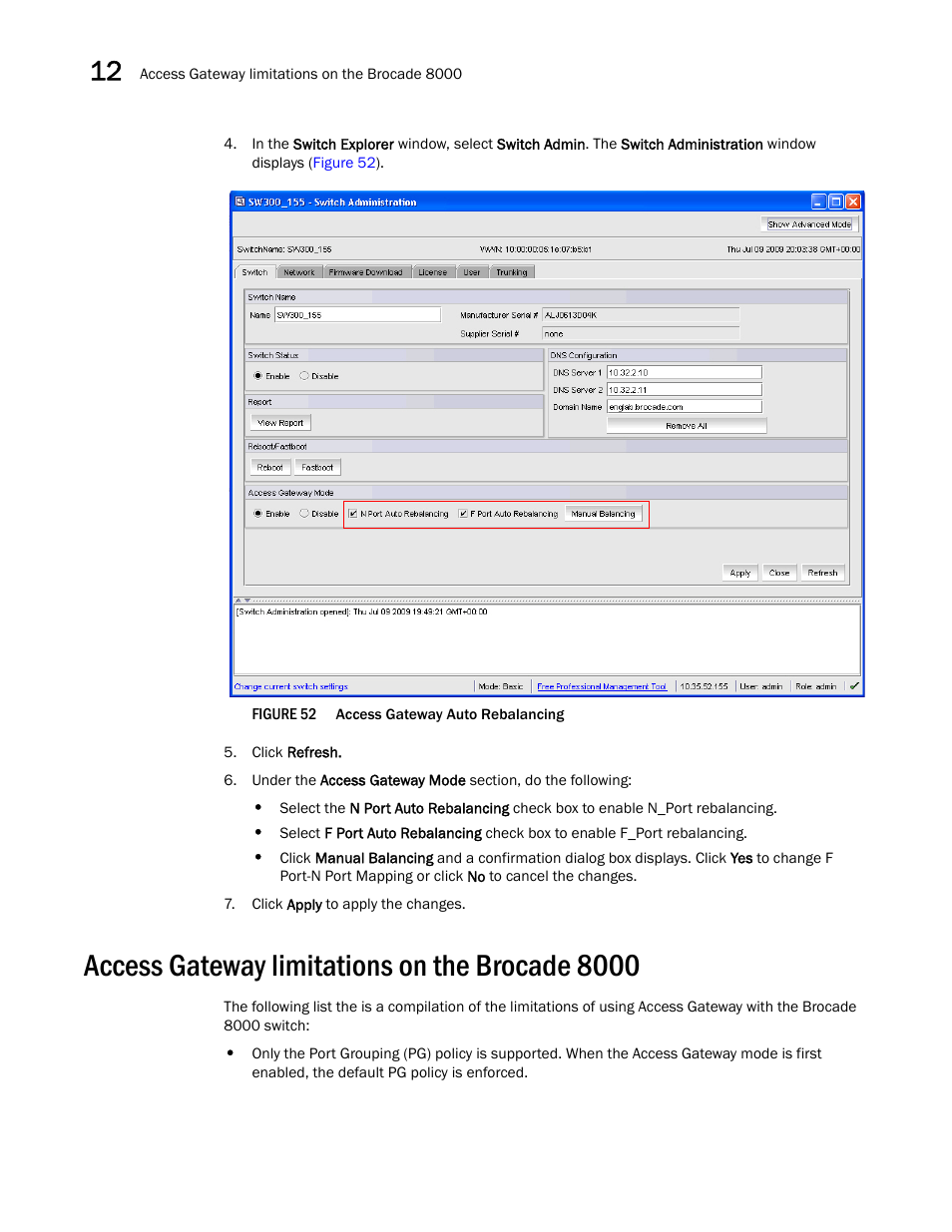 Access gateway limitations on the brocade 8000, Figure 52, Access | Dell POWEREDGE M1000E User Manual | Page 196 / 310