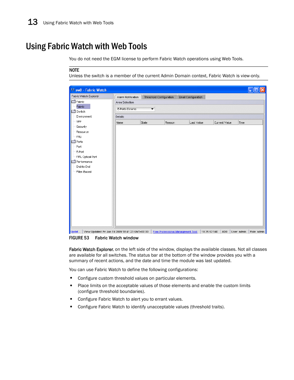 Using fabric watch with web tools, Figure 53, Fabric | Dell POWEREDGE M1000E User Manual | Page 200 / 310