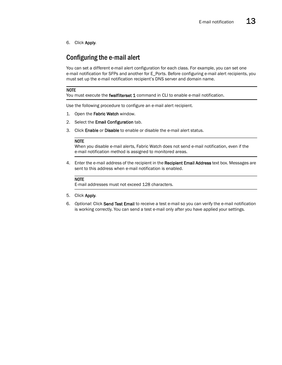 Configuring the e-mail alert | Dell POWEREDGE M1000E User Manual | Page 207 / 310