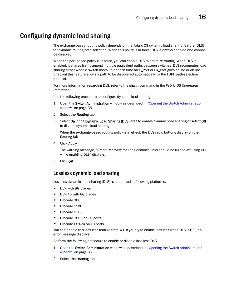 Configuring dynamic load sharing, Lossless dynamic load sharing | Dell POWEREDGE M1000E User Manual | Page 231 / 310