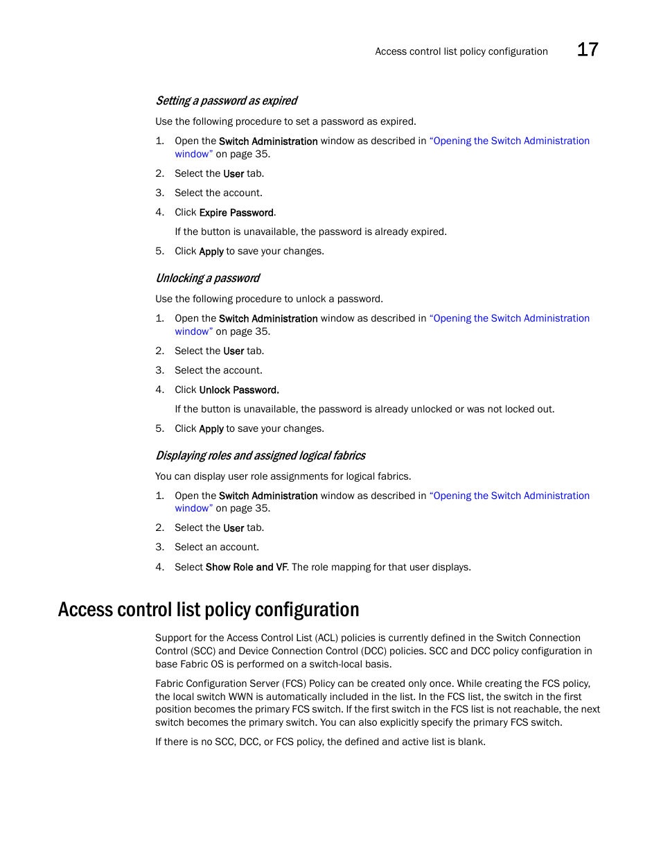 Access control list policy configuration, Unlocking a password | Dell POWEREDGE M1000E User Manual | Page 243 / 310