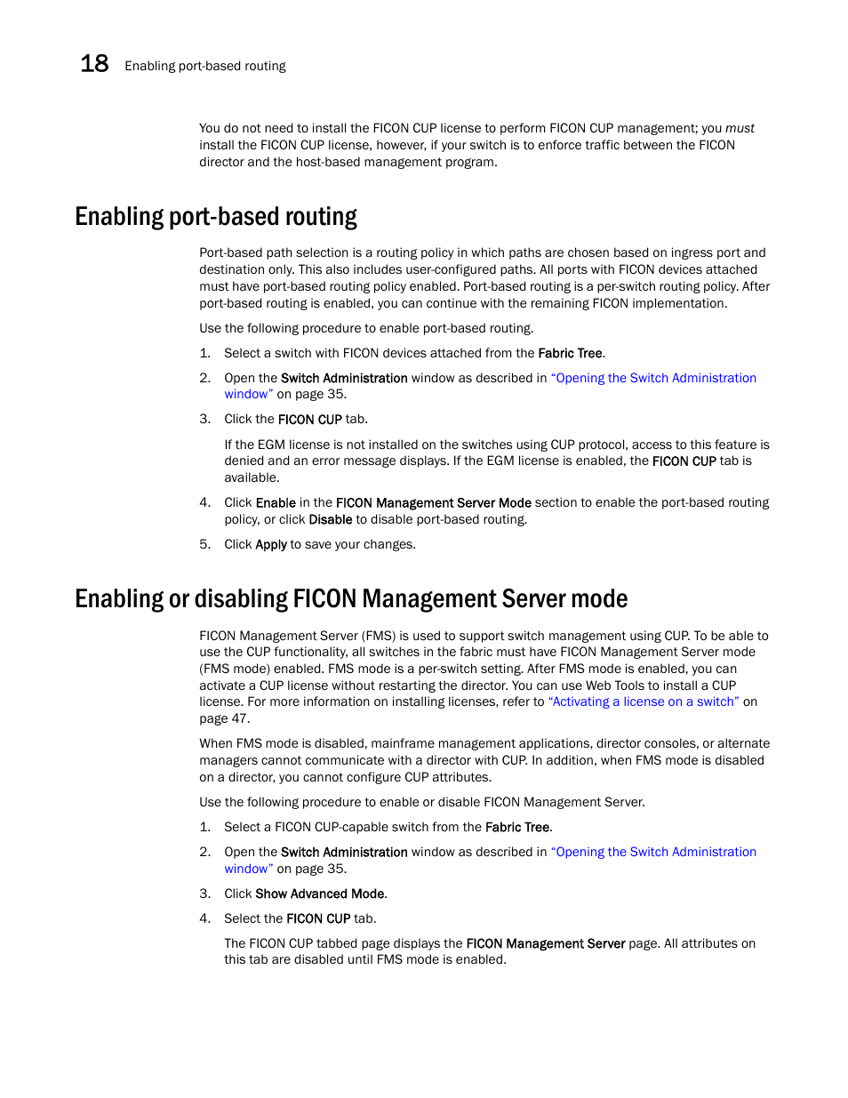 Enabling port-based routing, Enabling or disabling ficon management server mode | Dell POWEREDGE M1000E User Manual | Page 272 / 310