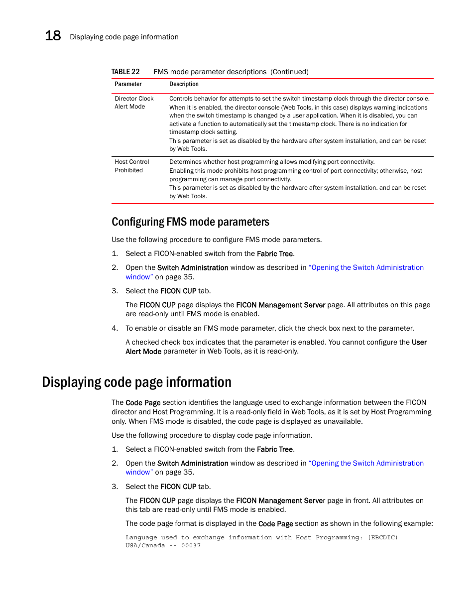 Configuring fms mode parameters, Displaying code page information | Dell POWEREDGE M1000E User Manual | Page 274 / 310