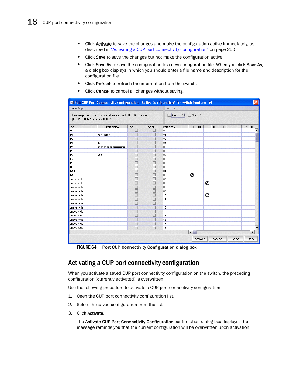 Activating a cup port connectivity configuration, Figure 64, Port | Dell POWEREDGE M1000E User Manual | Page 278 / 310