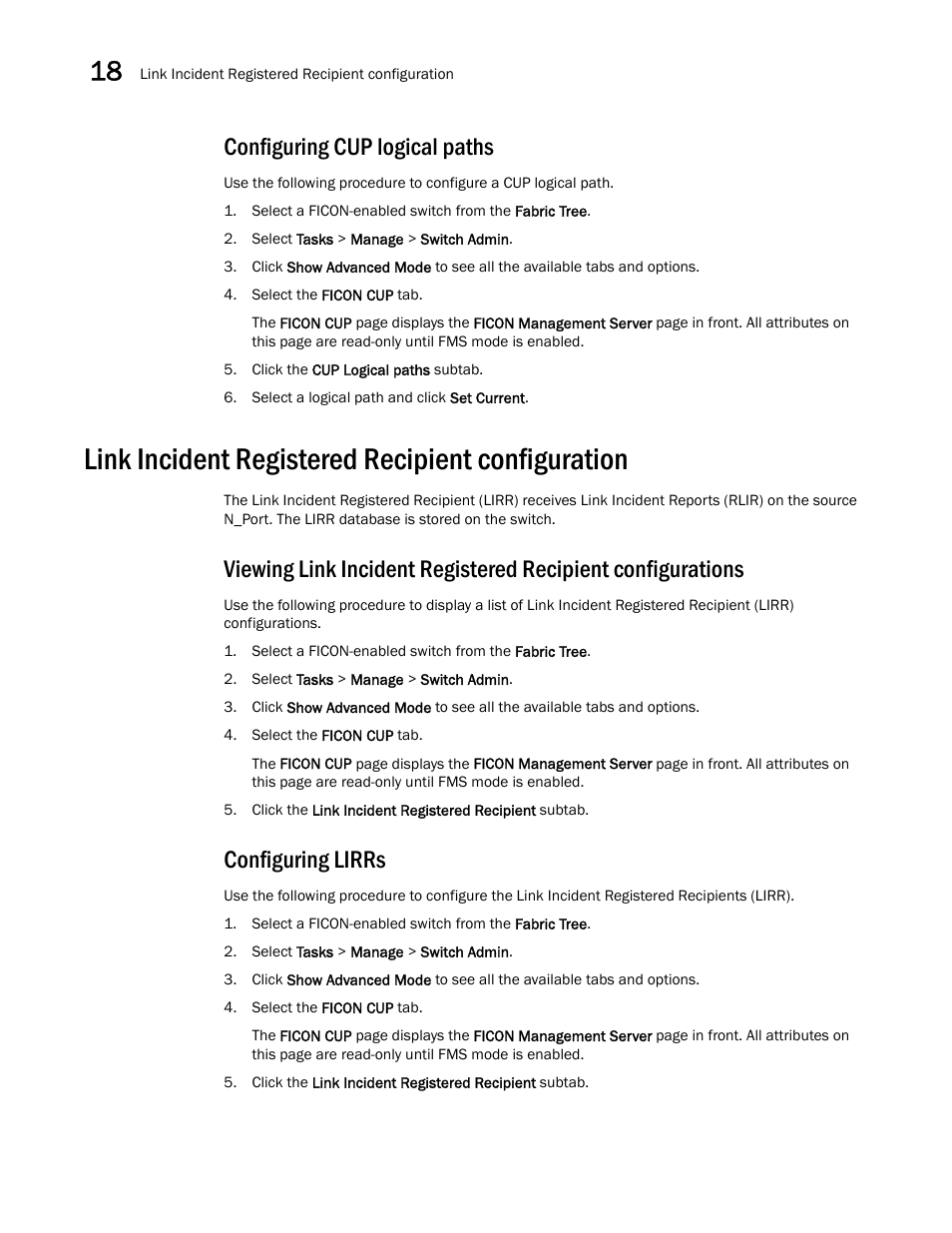Configuring cup logical paths, Link incident registered recipient configuration, Configuring lirrs | Dell POWEREDGE M1000E User Manual | Page 280 / 310