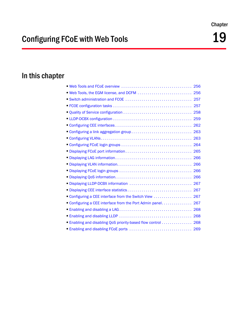 Configuring fcoe with web tools, In this chapter, Chapter 19 | Chapter 19, “configuring fcoe with web tools | Dell POWEREDGE M1000E User Manual | Page 283 / 310