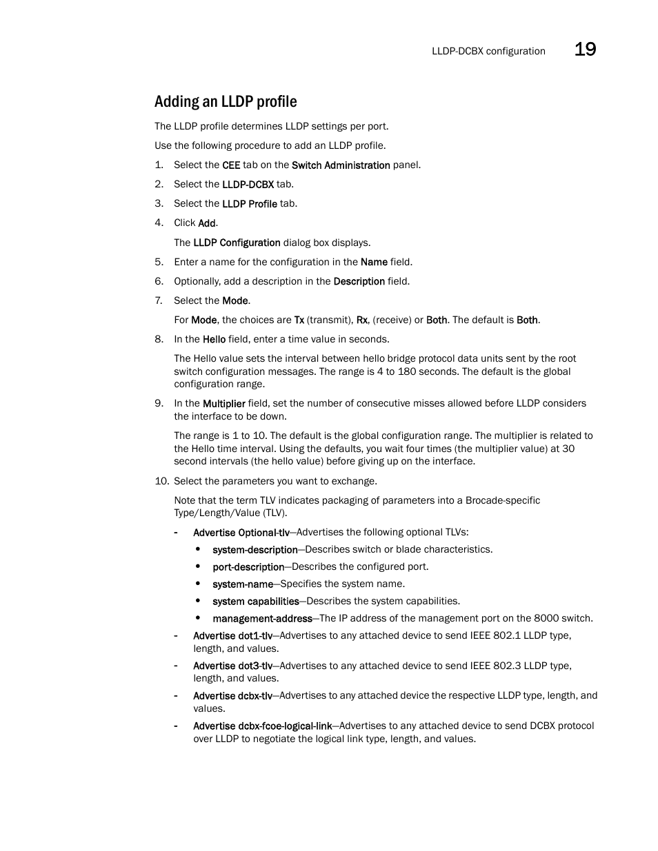 Adding an lldp profile | Dell POWEREDGE M1000E User Manual | Page 289 / 310