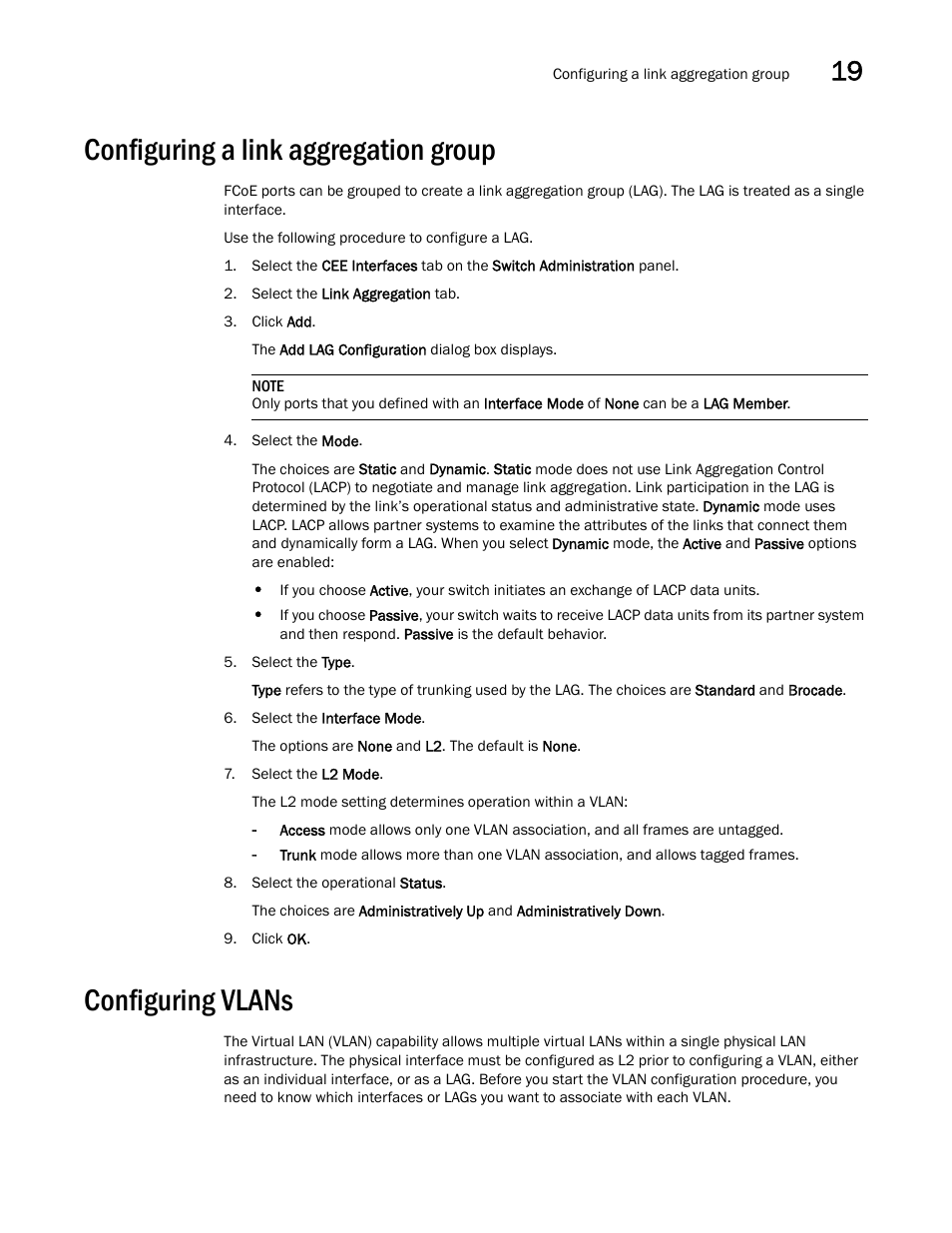 Configuring a link aggregation group, Configuring vlans | Dell POWEREDGE M1000E User Manual | Page 291 / 310