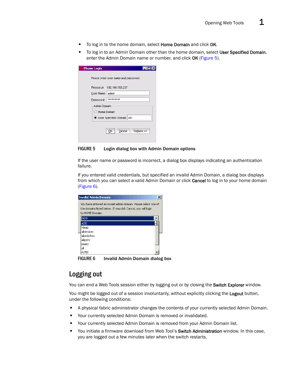Logging out, Figure 5, Figure 6 | Dell POWEREDGE M1000E User Manual | Page 41 / 310