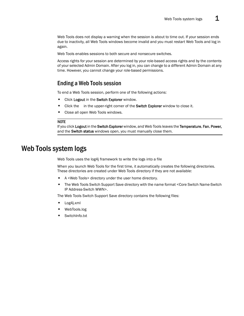 Ending a web tools session, Web tools system logs | Dell POWEREDGE M1000E User Manual | Page 43 / 310
