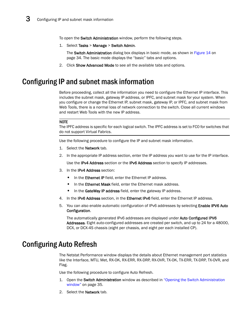 Configuring ip and subnet mask information, Configuring auto refresh | Dell POWEREDGE M1000E User Manual | Page 64 / 310