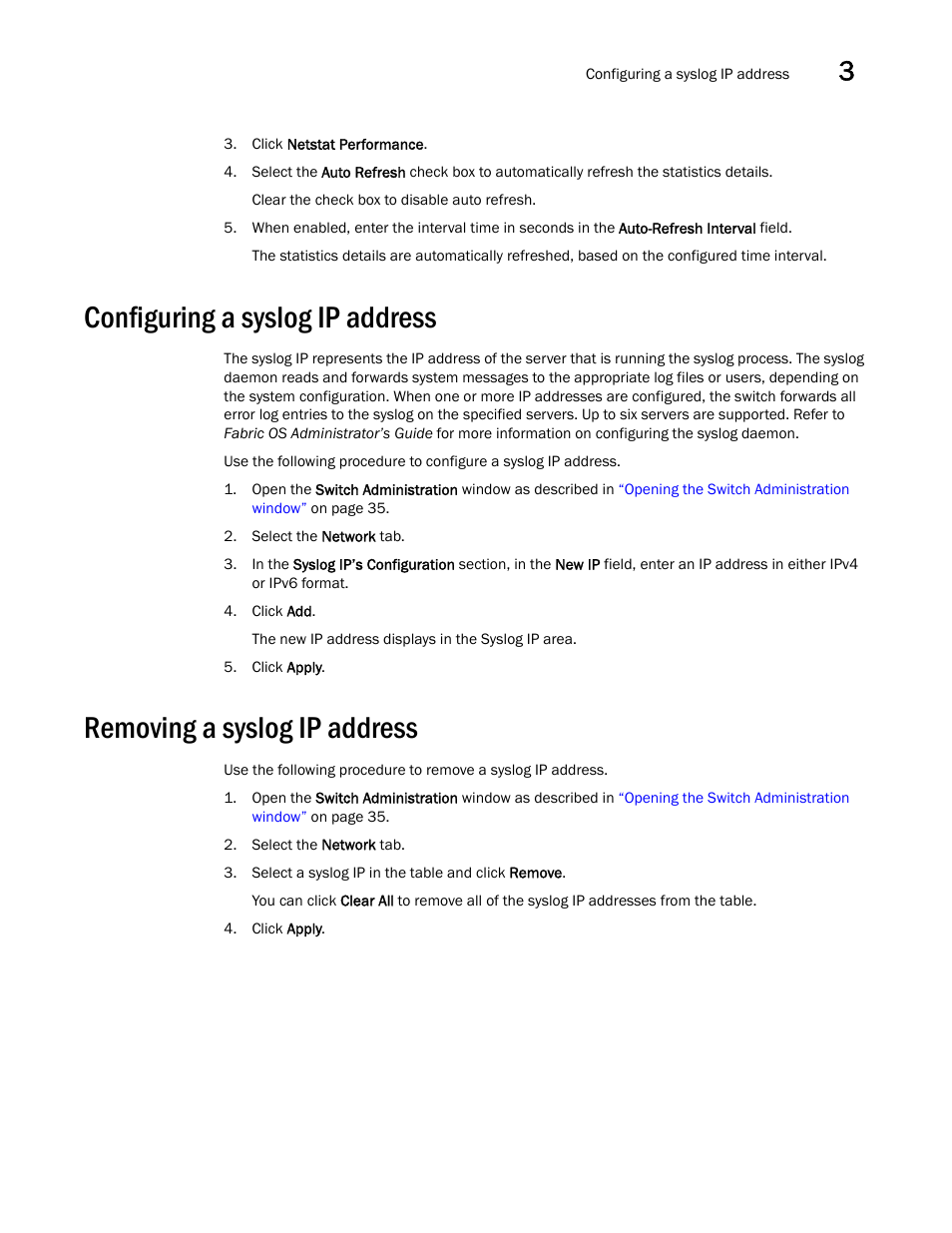 Configuring a syslog ip address, Removing a syslog ip address | Dell POWEREDGE M1000E User Manual | Page 65 / 310