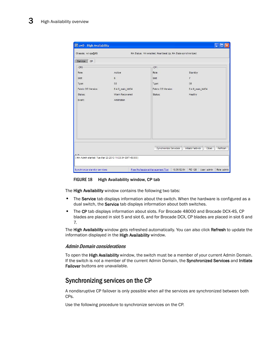 Synchronizing services on the cp, Figure 18, High | Dell POWEREDGE M1000E User Manual | Page 80 / 310