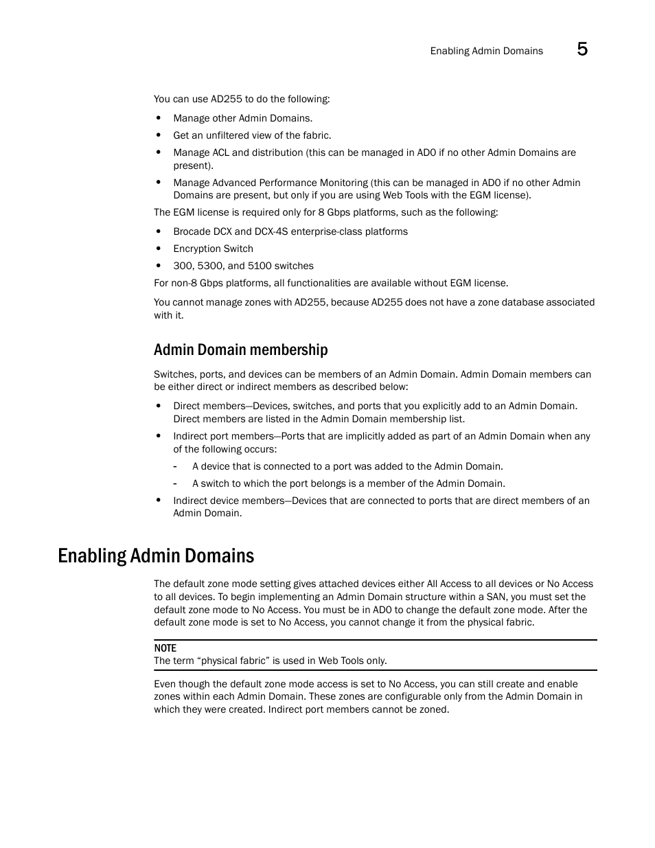 Admin domain membership, Enabling admin domains, Admin | Domain membership | Dell POWEREDGE M1000E User Manual | Page 99 / 310