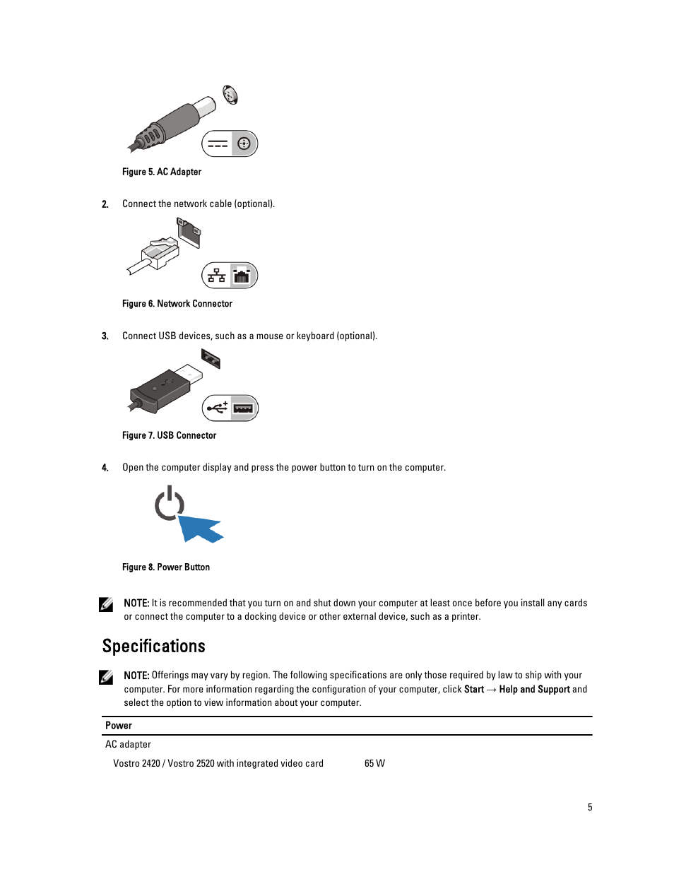 Specifications | Dell Vostro 2520 (Mid 2012) User Manual | Page 5 / 7