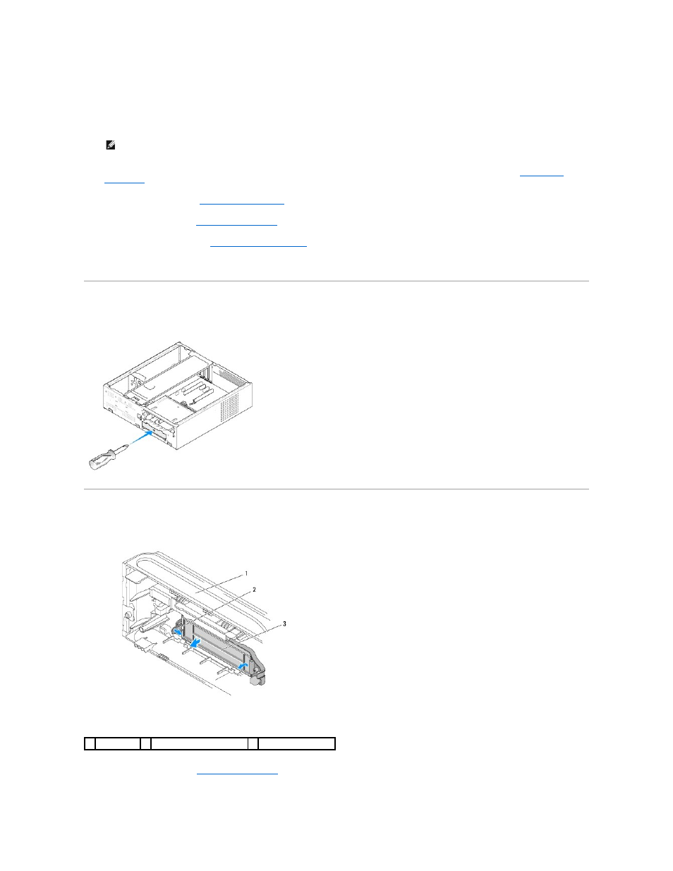 Replacing the flexbay/flexdock drive insert, Remove the flexbay drive insert (see, Remove the flexbay/flexdock drive insert (see | Dell Studio Slim D540S (Late 2008) User Manual | Page 19 / 37