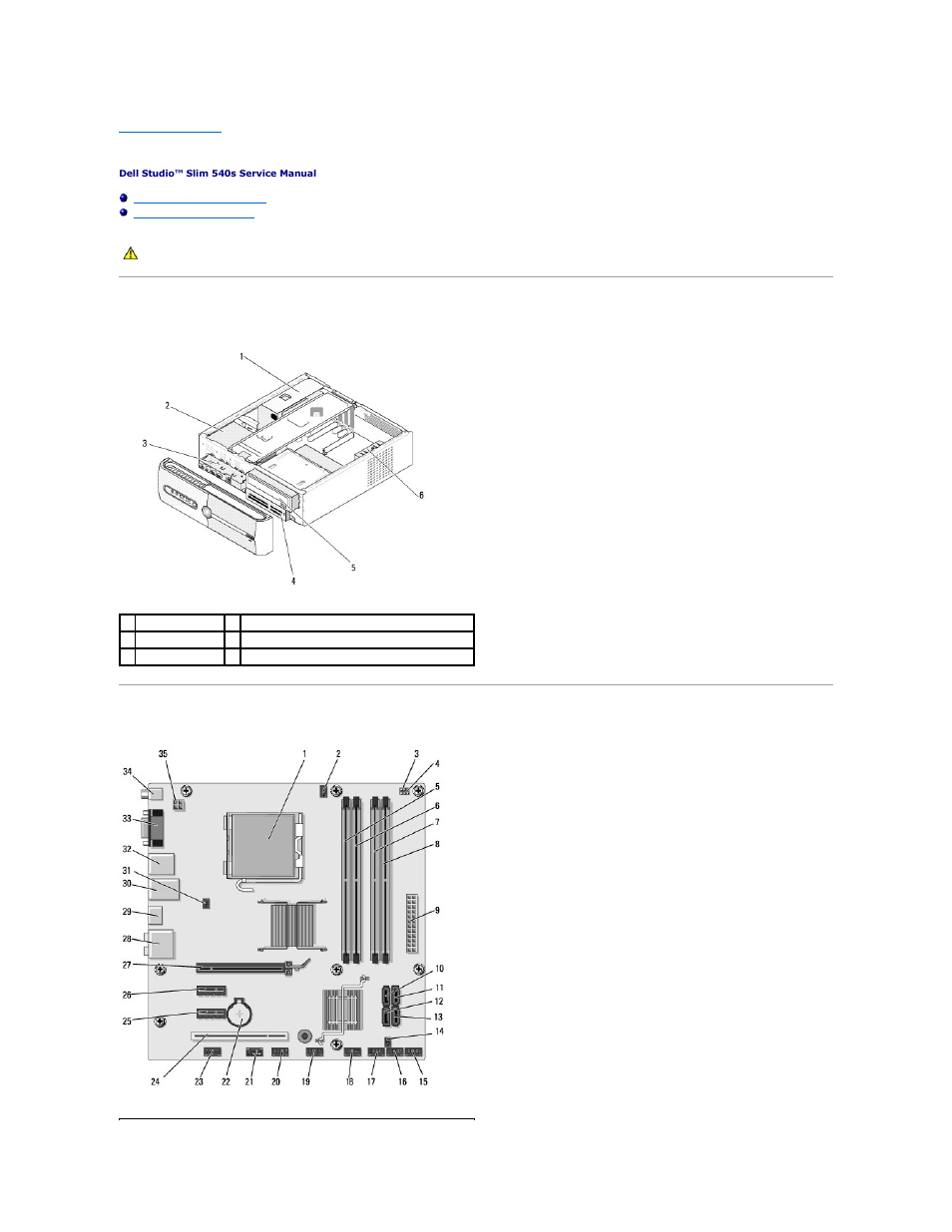 Technical overview, Inside view of your computer, System board components | Dell Studio Slim D540S (Late 2008) User Manual | Page 35 / 37