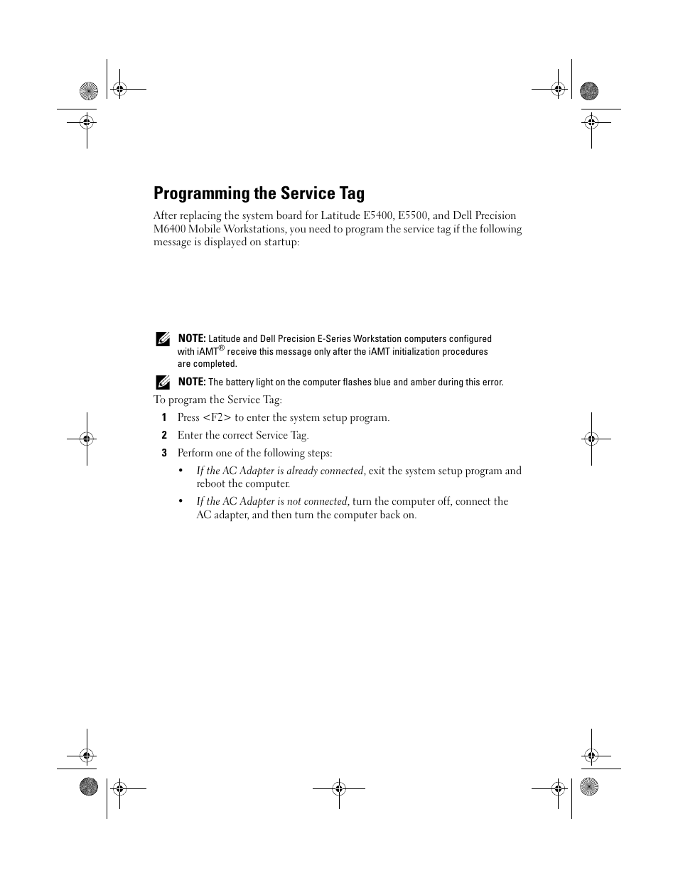 Programming the service tag | Dell Latitude E6400 ATG (Mid 2008) User Manual | Page 3 / 4