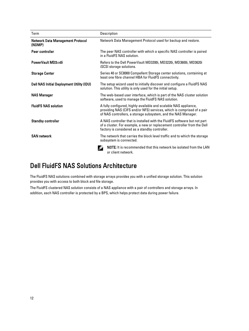 Dell fluidfs nas solutions architecture | Dell PowerVault NX3600 User Manual | Page 12 / 117