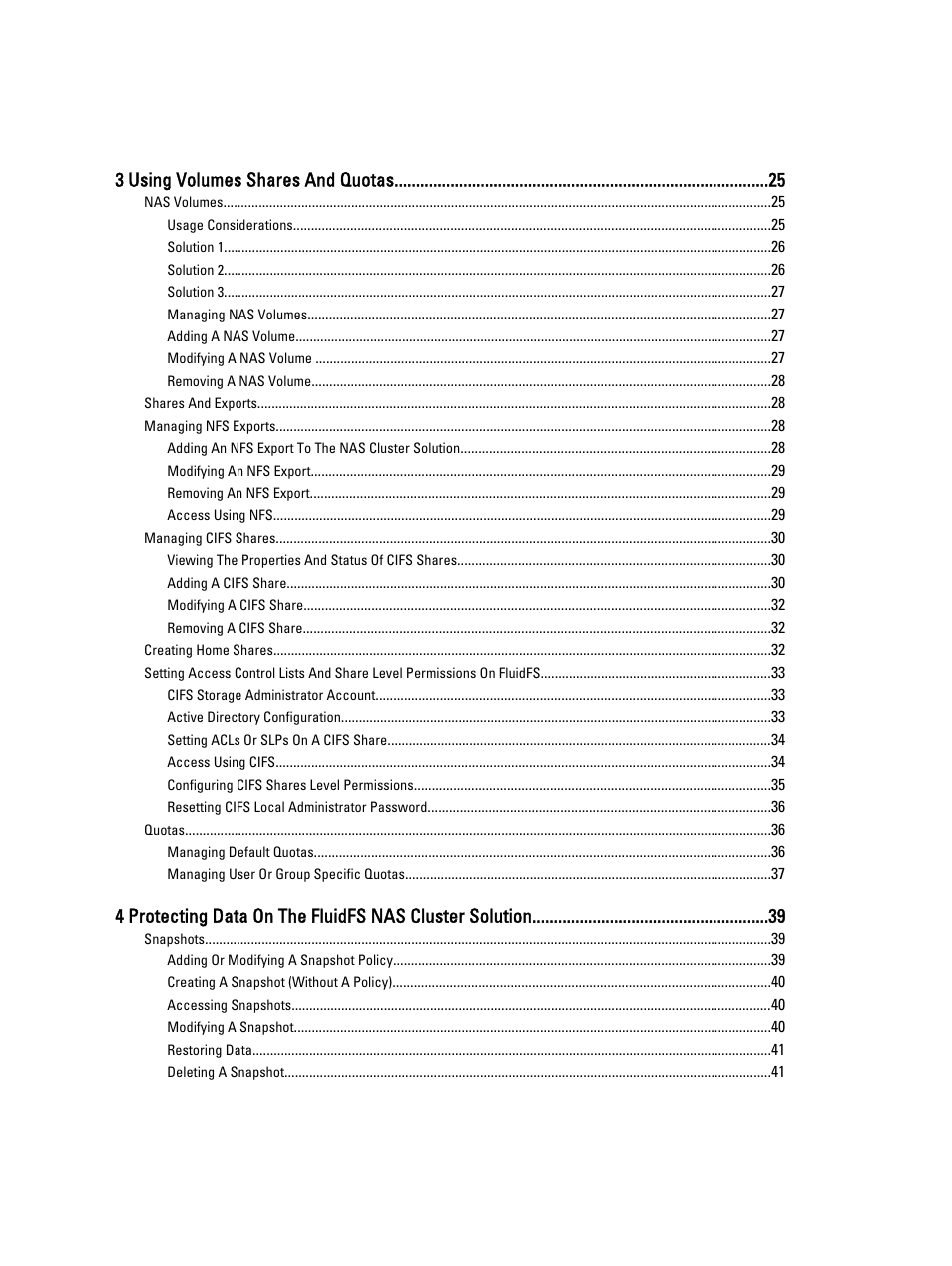 3 using volumes shares and quotas | Dell PowerVault NX3600 User Manual | Page 4 / 117