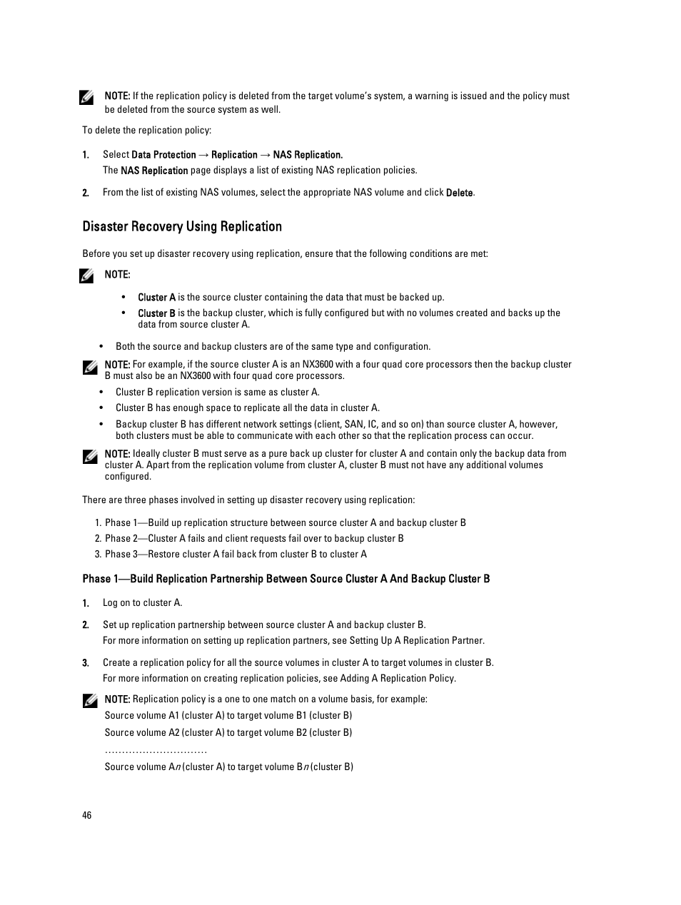 Disaster recovery using replication | Dell PowerVault NX3600 User Manual | Page 46 / 117