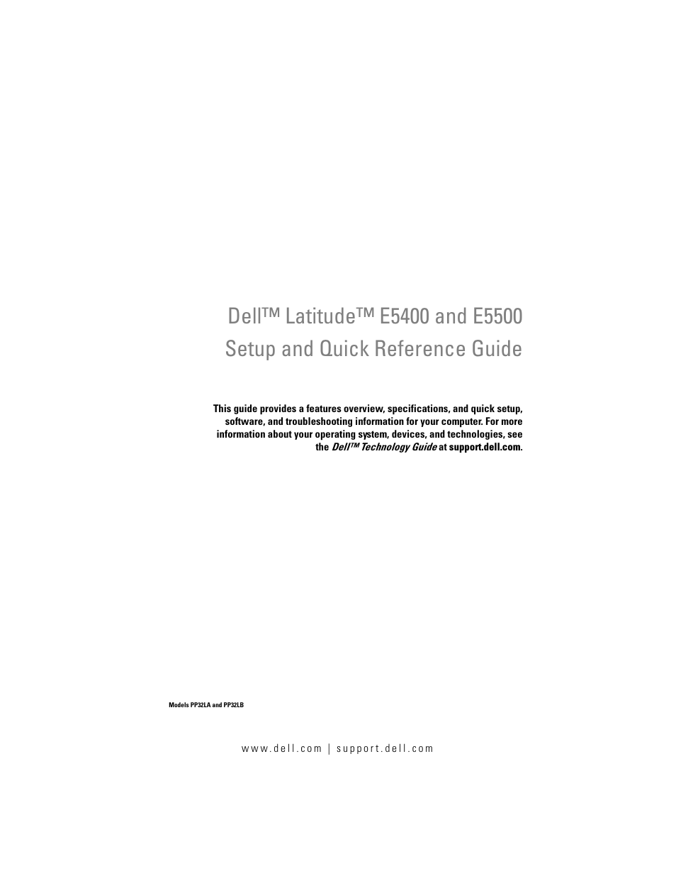 Dell Latitude E5500 User Manual | 66 pages