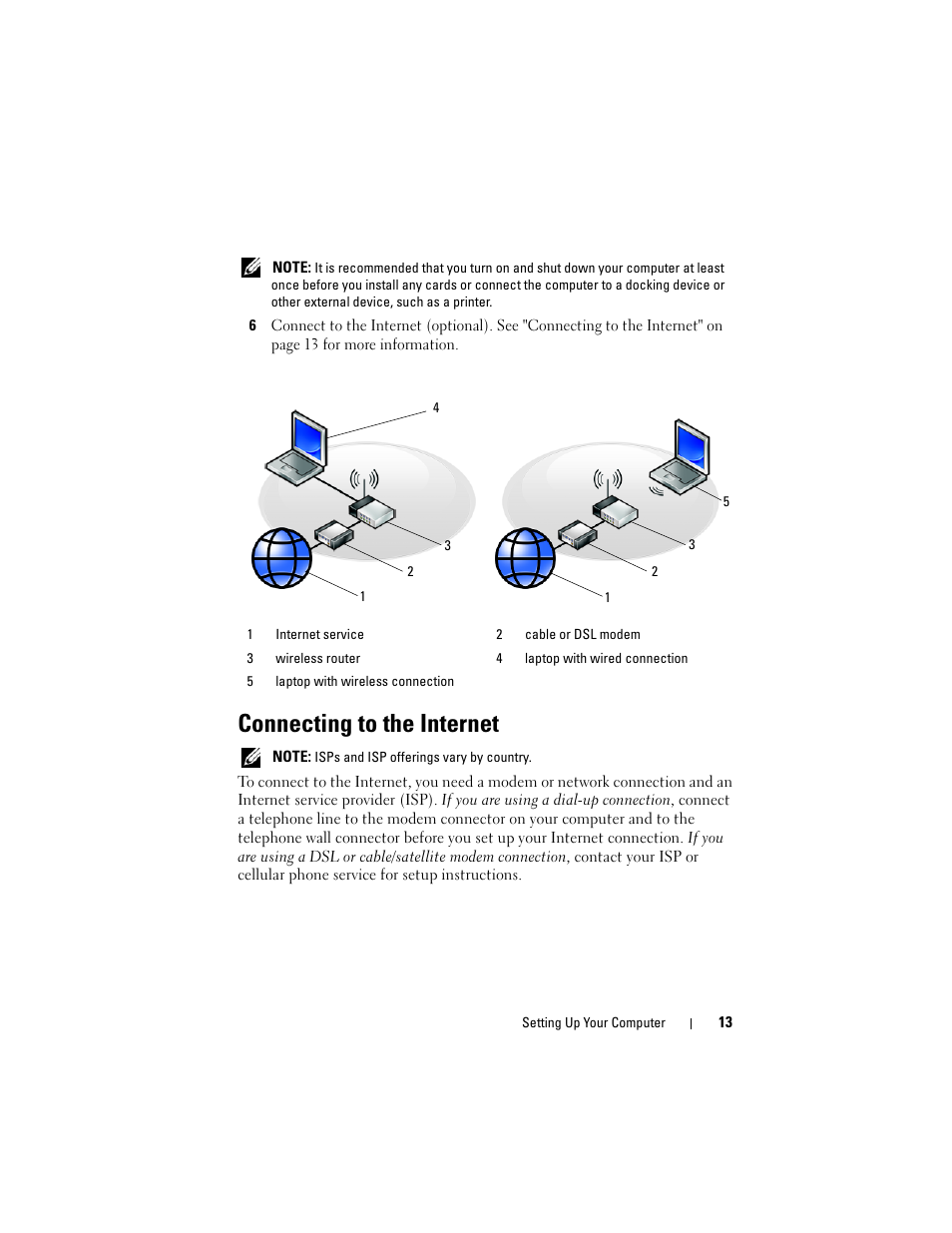 Connecting to the internet | Dell Latitude E5500 User Manual | Page 13 / 66