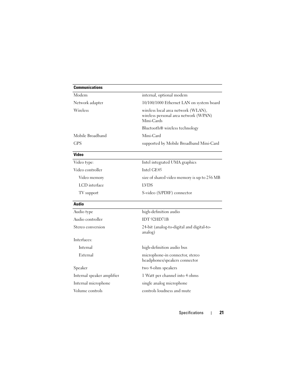 Dell Latitude E5500 User Manual | Page 21 / 66