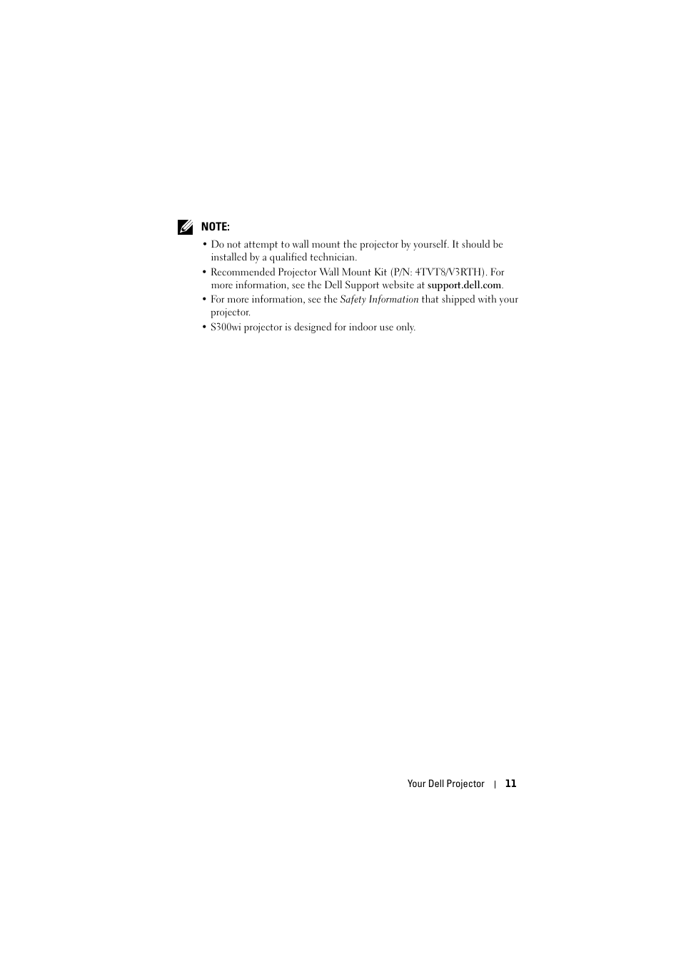 Dell S300wi Projector User Manual | Page 11 / 127