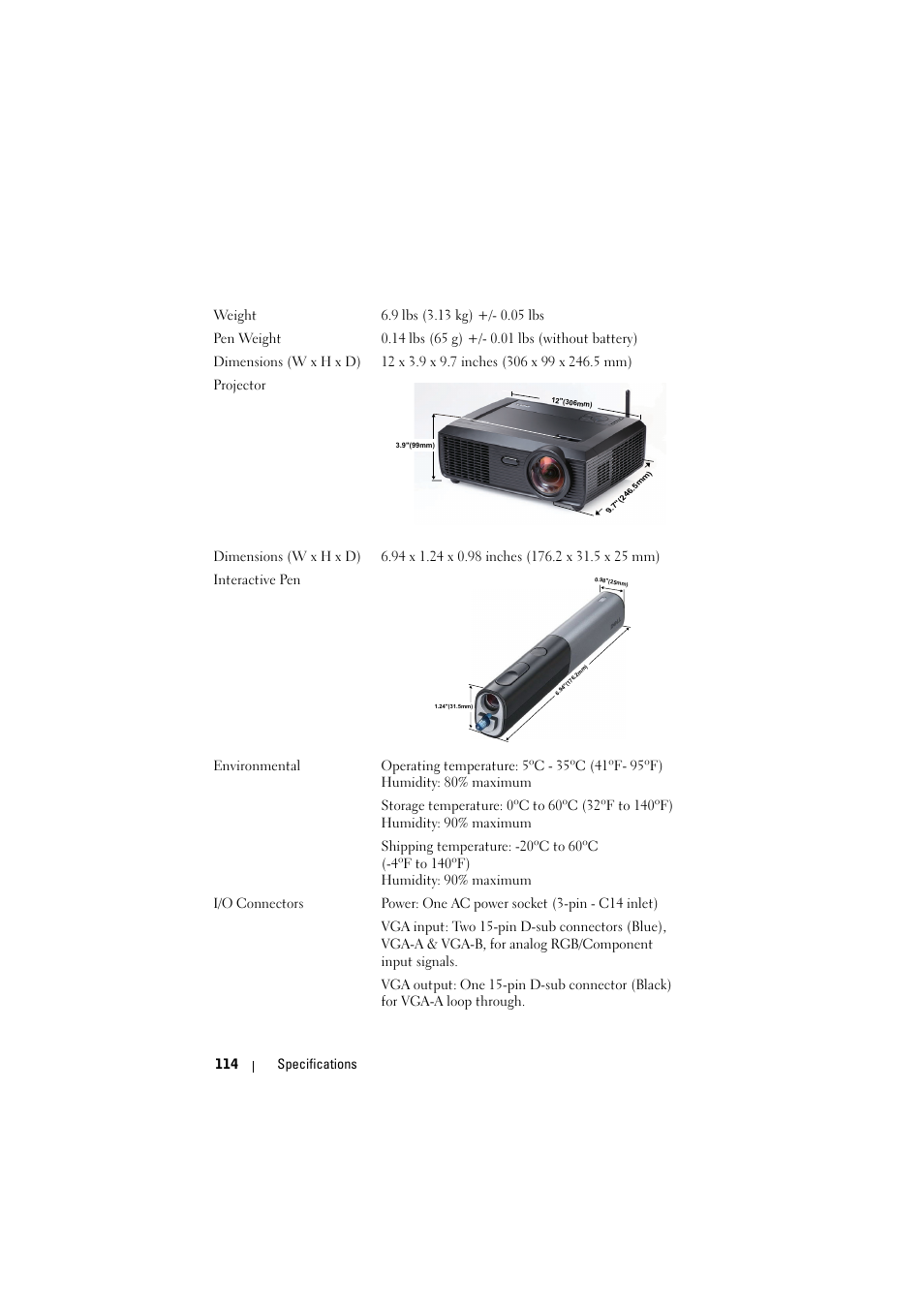 Dell S300wi Projector User Manual | Page 115 / 127