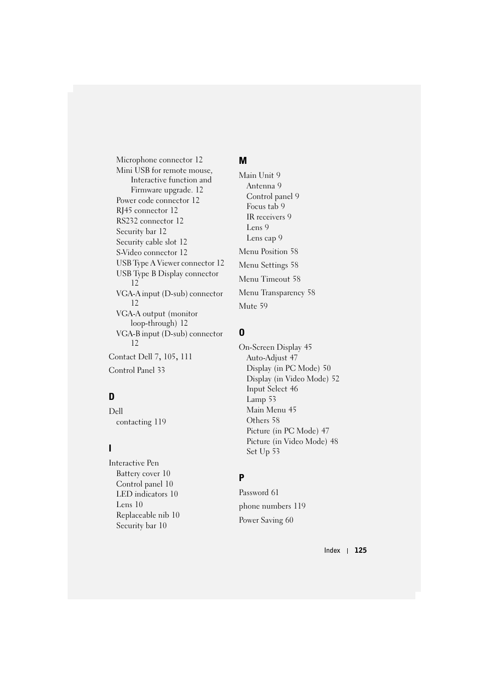 Dell S300wi Projector User Manual | Page 126 / 127