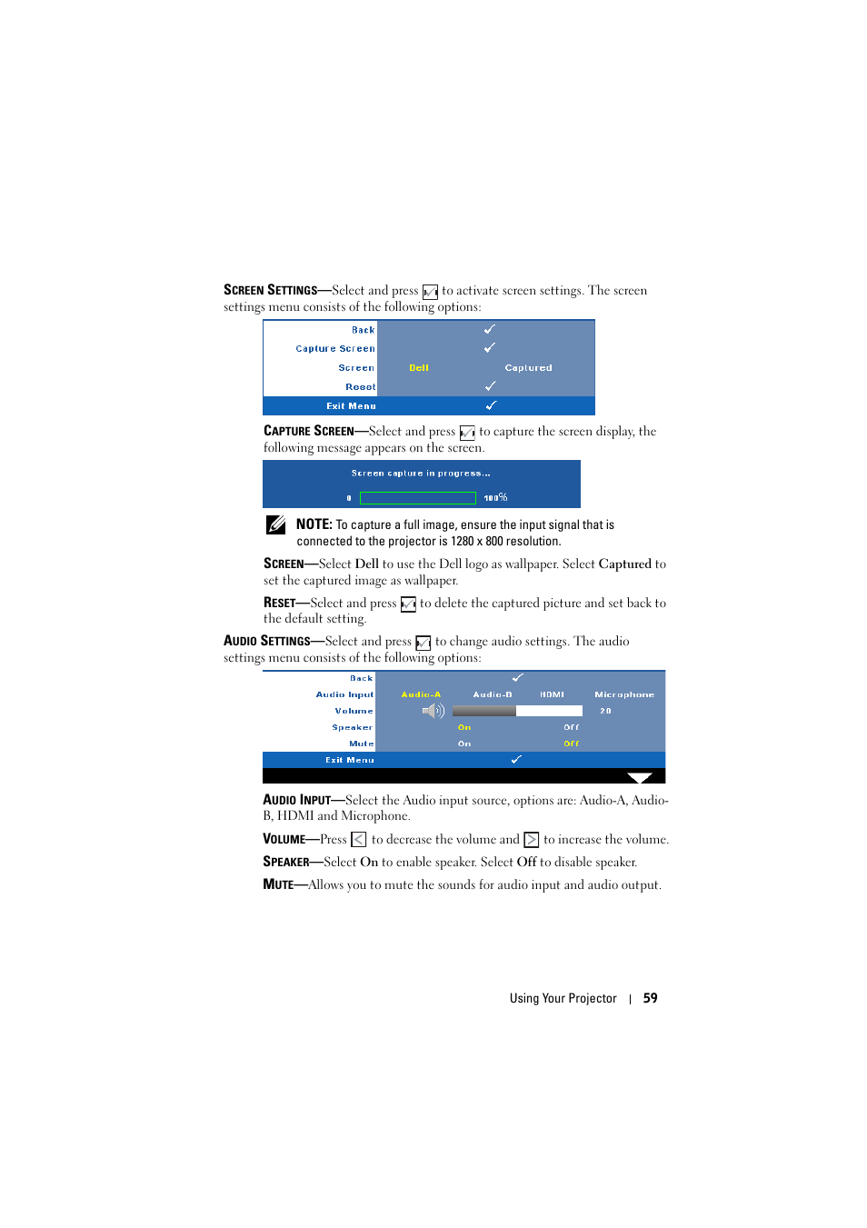 Dell S300wi Projector User Manual | Page 59 / 127