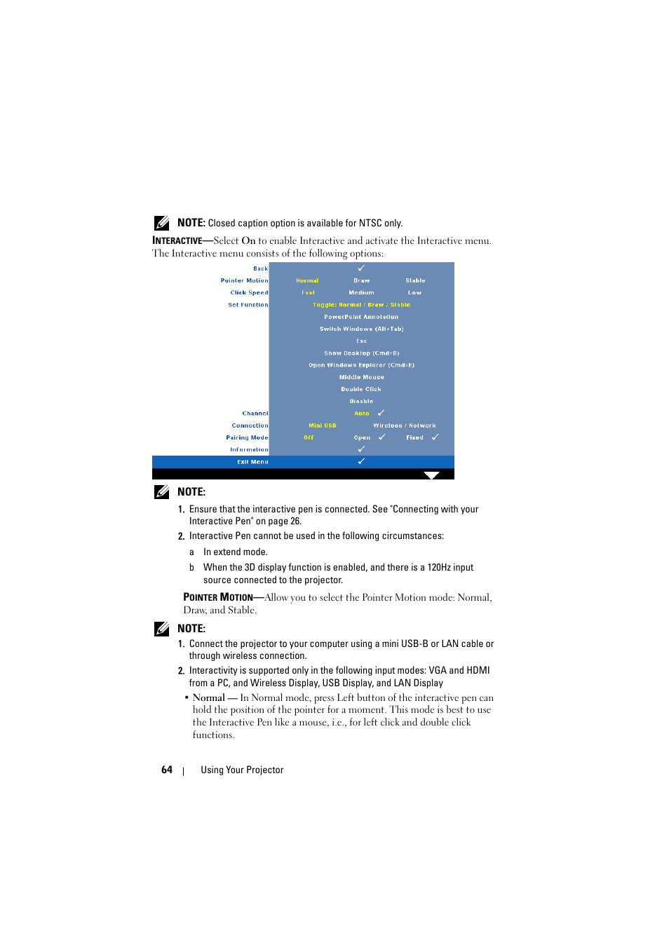 Dell S300wi Projector User Manual | Page 64 / 127