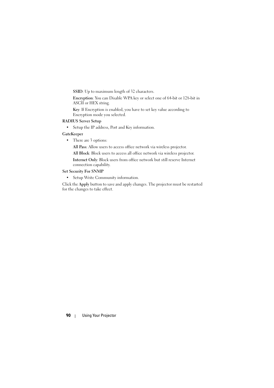 Dell S300wi Projector User Manual | Page 90 / 127