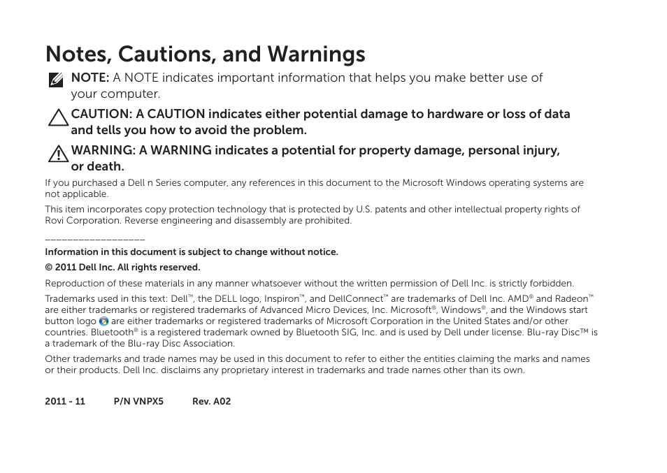 Dell Inspiron M511R (Mid 2011) User Manual | Page 4 / 98