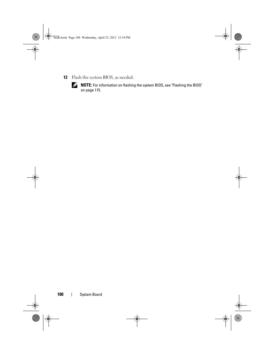 12 flash the system bios, as needed | Dell XPS 8300 (Late 2010) User Manual | Page 100 / 116