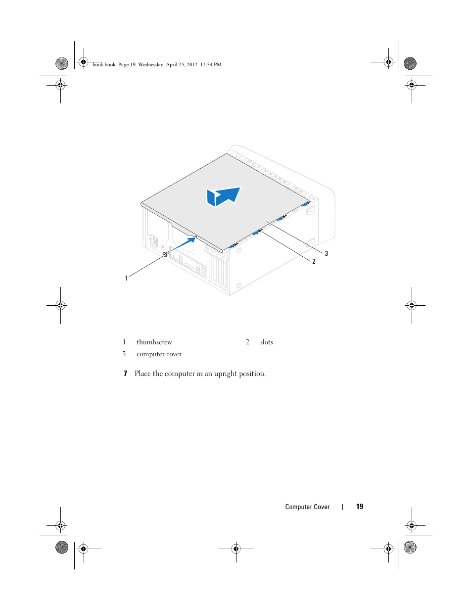 7 place the computer in an upright position | Dell XPS 8300 (Late 2010) User Manual | Page 19 / 116