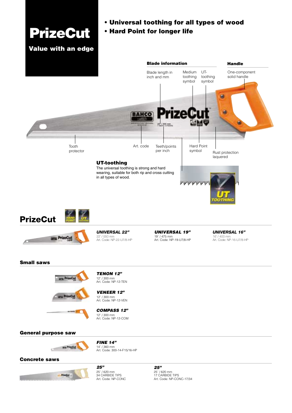Prizecut, Value with an edge | Bahco ProfCut User Manual | Page 6 / 8