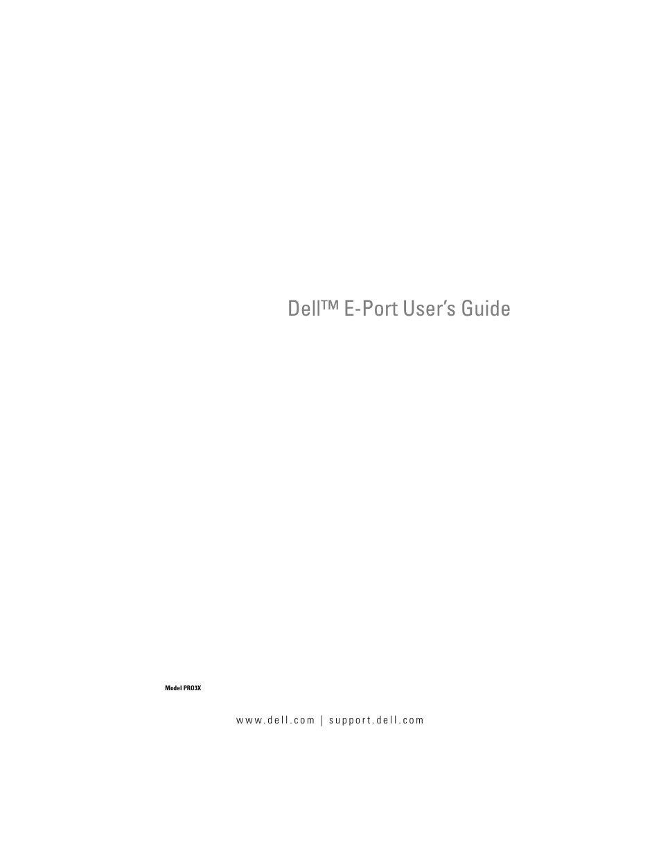 Dell E-Port User Manual | 22 pages