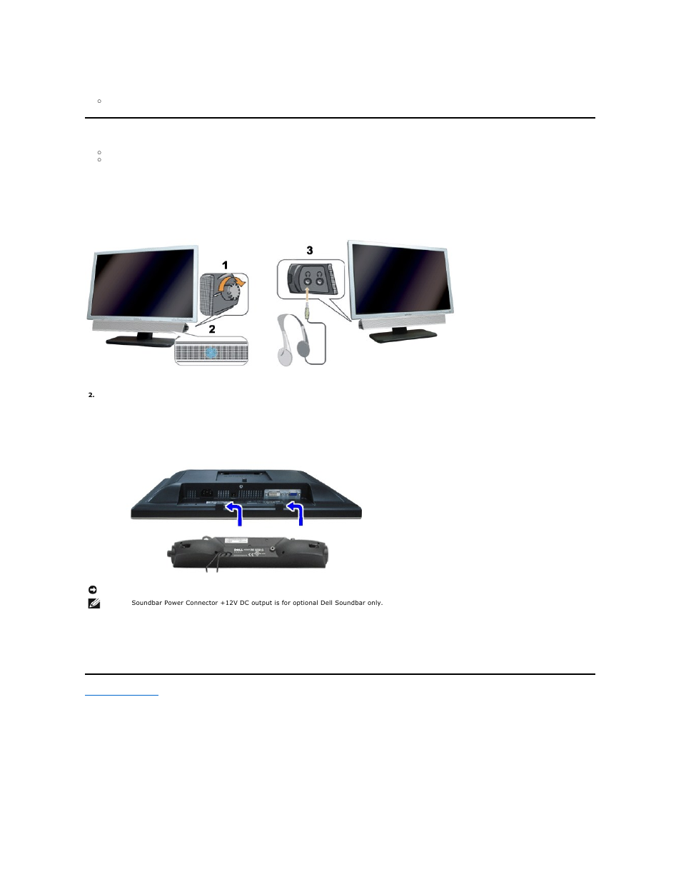 Using the dell soundbar (optional), Attaching the dell soundbar (optional), Attaching the dell soundbar | Dell S199WFP Monitor User Manual | Page 18 / 23